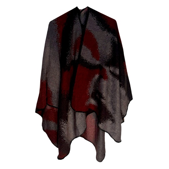 Elegant Abstract Pattern Poncho Wrap - Picture 1 of 1